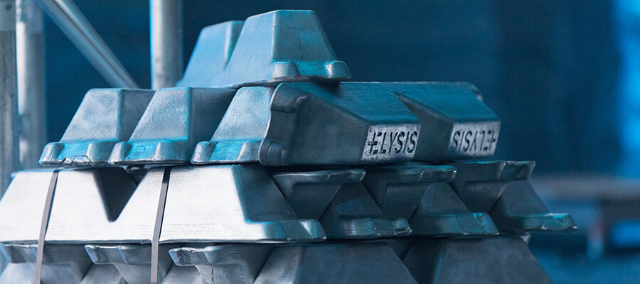 Aluminum slabs with ELYSIS engraved