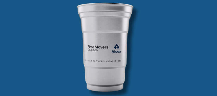Low-carbon aluminum cup created by Alcoa, Novelis and Ball